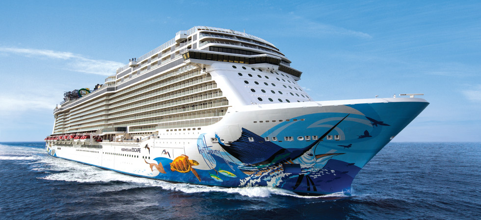Cruise ship approaching the coast on The Levant Compass